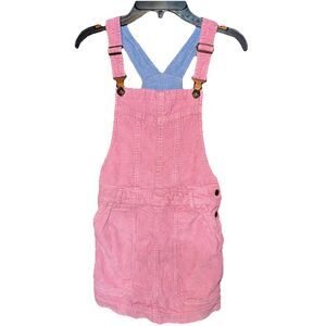 FAT FACE South Coast U.K. Girls Pink Corduroy PINAFORE Dress US Sz 8/9